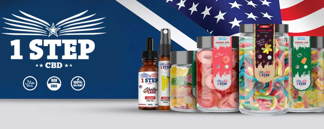 1 Step CBD logo and product range