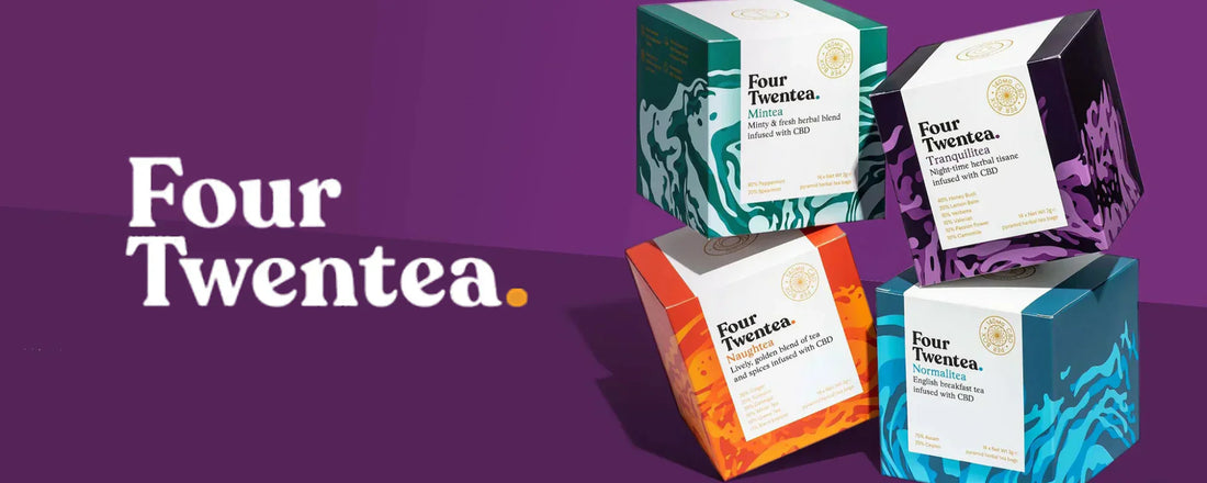 Four Twentea CBD logo with tea range