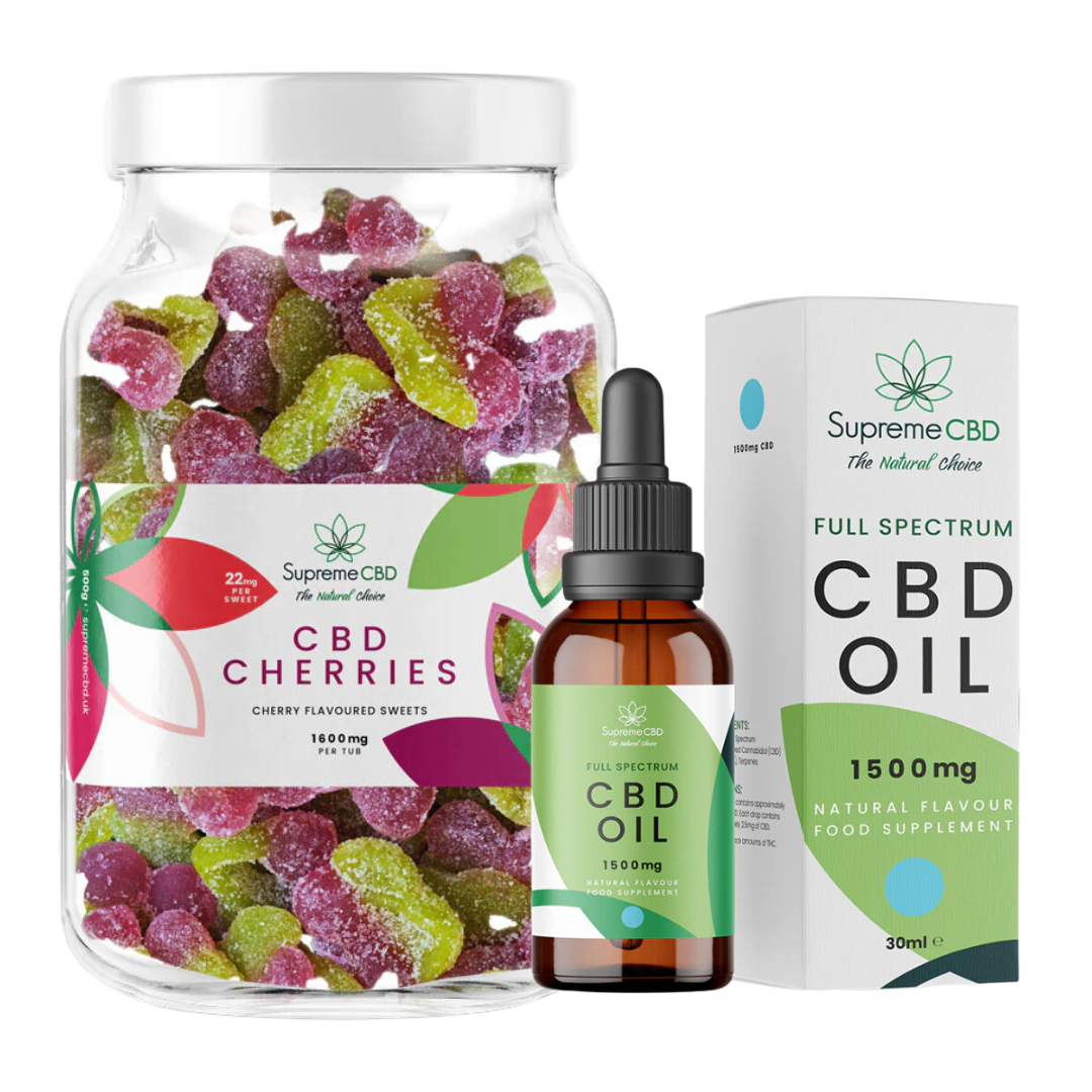 Supreme CBD Starter Bundle 1500mg Oil with Free 1600mg Gummies