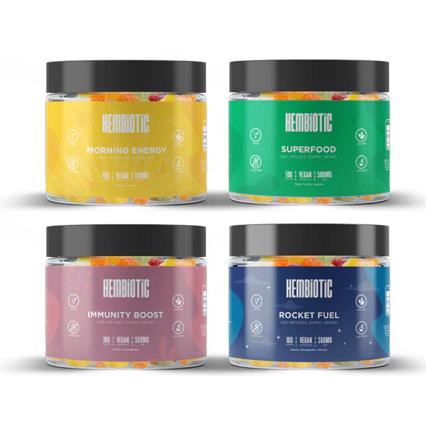 Hembiotic 500mg Functional CBD Gummy Bears - 100g | The CBD Hut