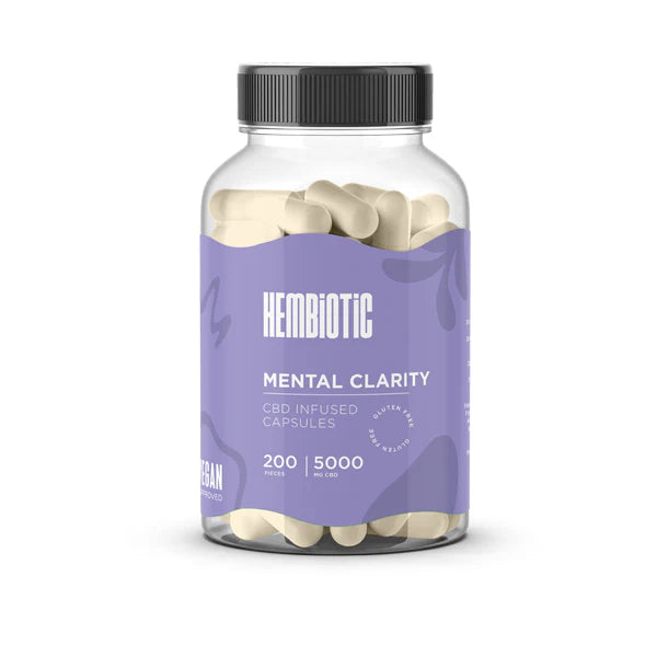 Hembiotic 5000mg Bulk Functional CBD Capsules - 200 Caps - Mental Clarity | The CBD Hut
