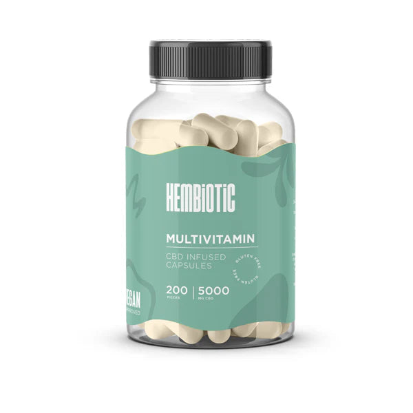 Hembiotic 5000mg Bulk Functional CBD Capsules - 200 Caps - Multivitamin | The CBD Hut