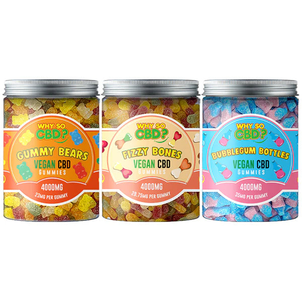 Why So CBD? 4000mg Broad Spectrum CBD Vegan Gummies - Large 600g | The CBD Hut
