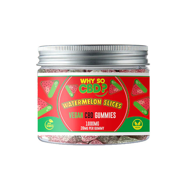 Why So CBD? 1000mg CBD Gummies - Small - Watermelon Slices | The CBD Hut
