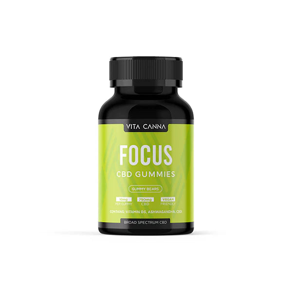 Vita Canna 750mg Functional CBD Gummy Bears - 75 Count - Focus | The CBD Hut