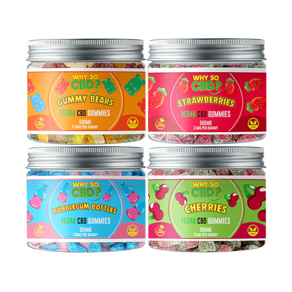 Why So CBD? 500mg Broad Spectrum CBD Gummies - Small 240g | The CBD Hut