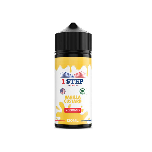 1 Step CBD 2000mg CBD E-liquids - Vanilla Custard | The CBD Hut