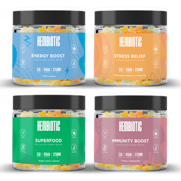 Hembiotic 2750mg Functional CBD Gummy Bears - 550g | The CBD Hut