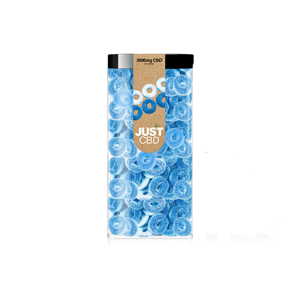 Just CBD 3000mg Gummies - 600g Tub  - Blue Raspberry Rings | The CBD Hut