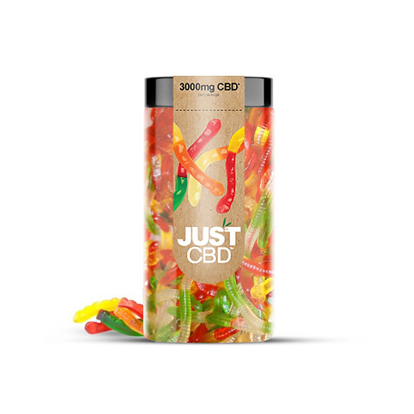 Just CBD 3000mg Gummies - 600g Tub  - Gummy Worms | The CBD Hut