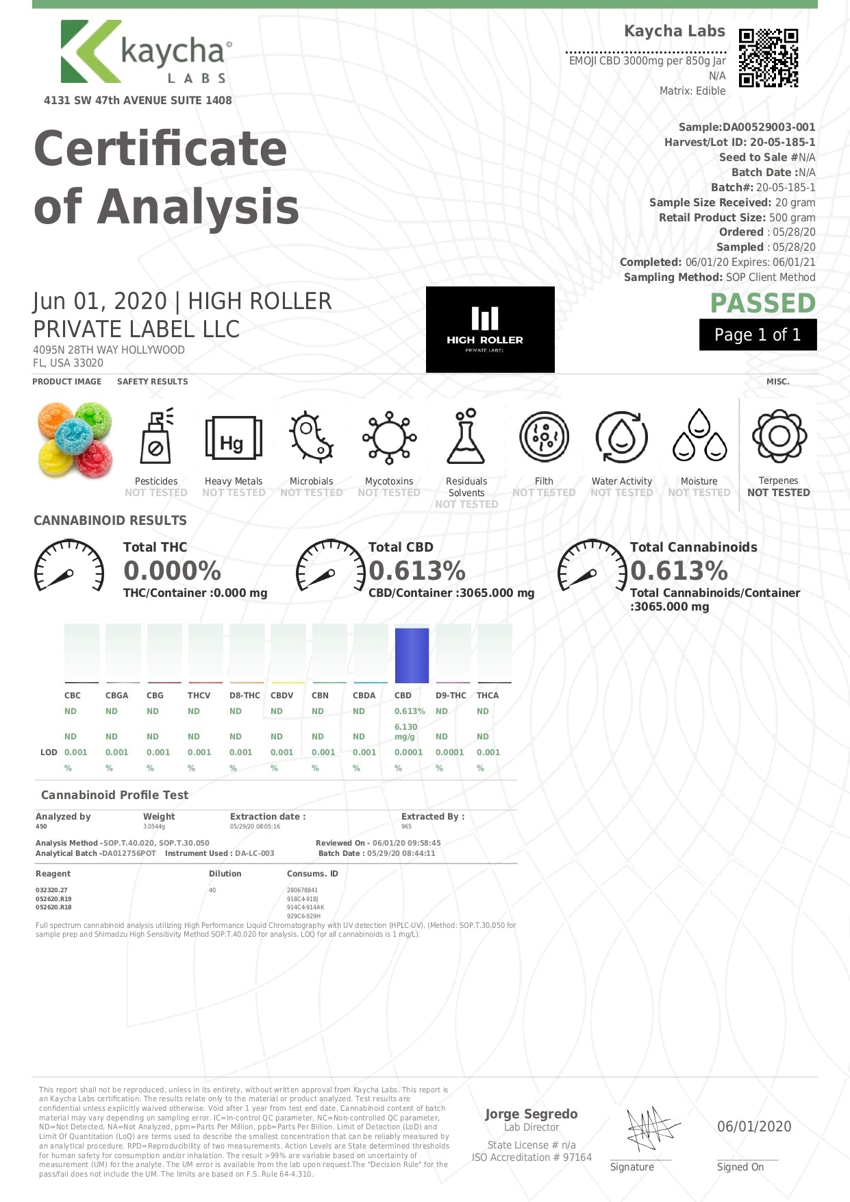 Just CBD 3000mg Gummies - 600g Tub  - emoji gummies lab report | The CBD Hut