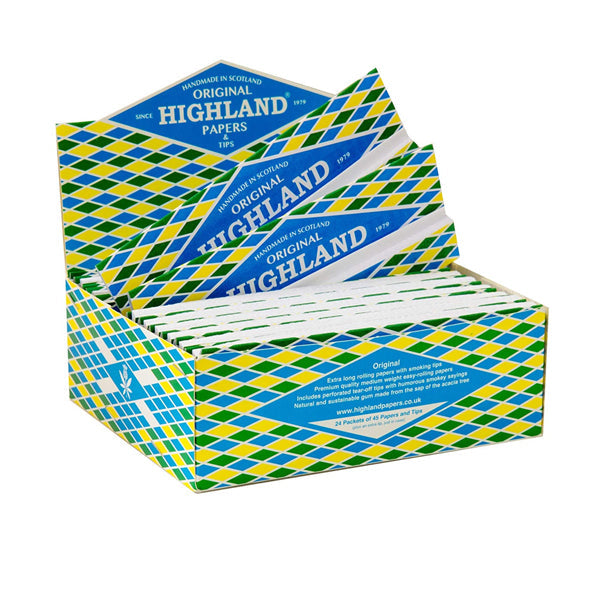 24 Highland Double Decadence King Size Rolling Papers & Tips | The CBD Hut