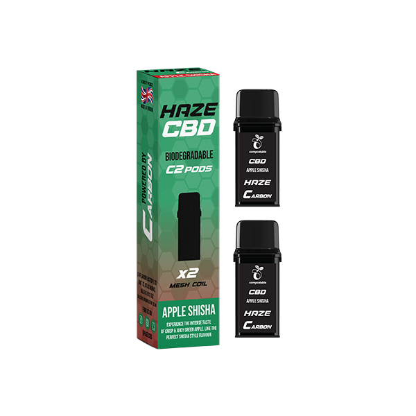 500mg Haze CBD C2 Pods - 800 puffs - Apple Shisha | The CBD Hut