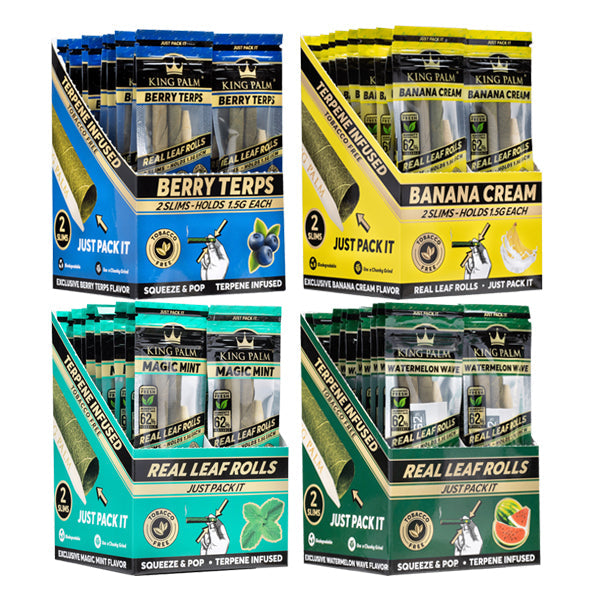 King Palm Flavoured Slim 1.5G Rolls - 20 Pack Display | The CBD Hut