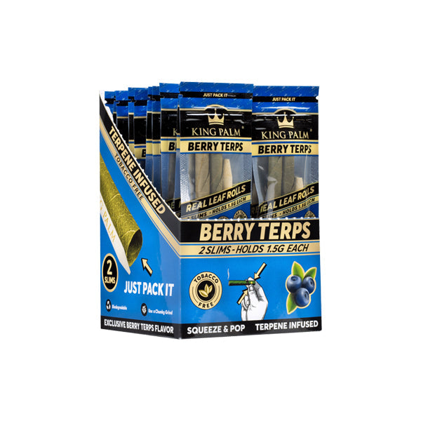 King Palm Flavoured Slim 1.5G Rolls - 20 Pack Display - Berry Terps | The CBD Hut