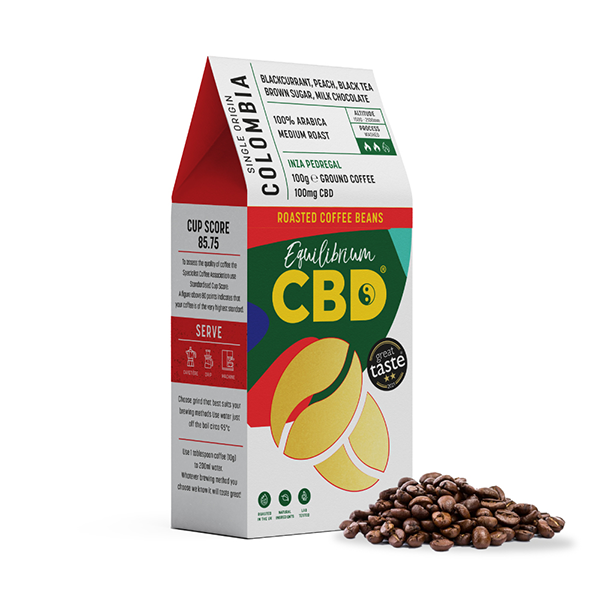 Equilibrium CBD 100mg Full Spectrum Whole Coffee Beans - 100g | The CBD Hut