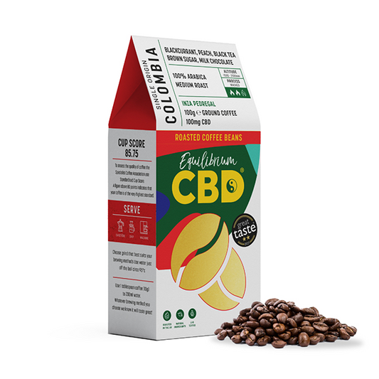 Equilibrium CBD 100mg Full Spectrum Whole Coffee Beans - 100g | The CBD Hut