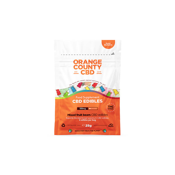 Orange County CBD 100mg Mini CBD Gummy Bears - 6 Pieces | The CBD Hut