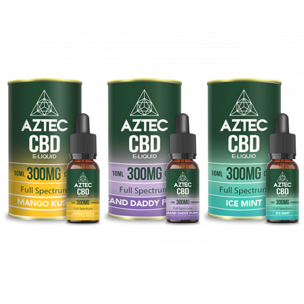 Aztec 300mg CBD Vaping Liquid - 10ml (50PG/50VG) | The CBD Hut