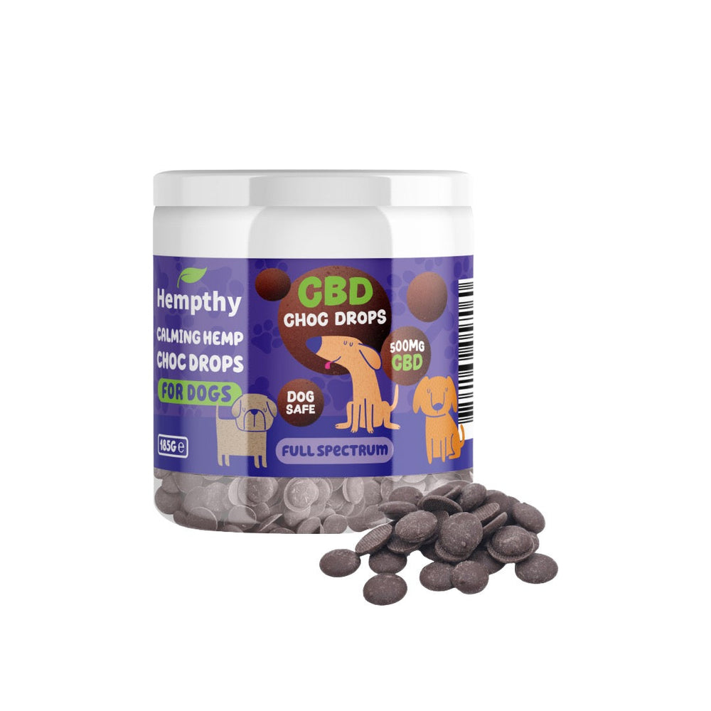 Hempthy 500mg CBD Choc Drops Dog Treats - 30 Treats | The CBD Hut