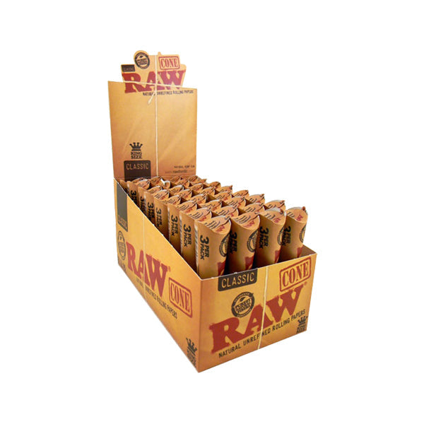 3 x 32 Raw Classic King Size Cones | The CBD Hut
