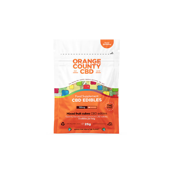 Orange County CBD 100mg Mini CBD Gummy Cubes - 6 Pieces | The CBD Hut