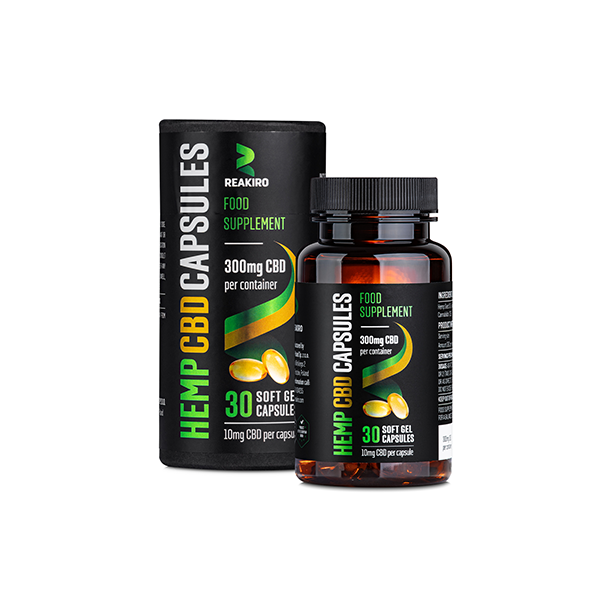 Reakiro 300mg Full Spectrum CBD Soft Gel Capsules - 30 Caps (BUY 1 GET 1 FREE) | The CBD Hut
