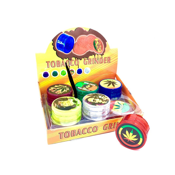 4 Parts 55mm Reggae Rasta Print Plastic Grinder | The CBD Hut