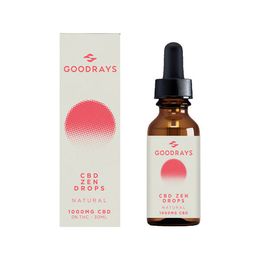 Goodrays 1000mg CBD Natural Zen Drops - 30ml | The CBD Hut