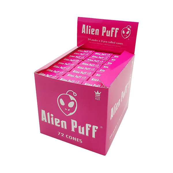 Alien Puff Hot Pink King Size Pre‑Rolled Cones – 24 Packs | The CBD Hut