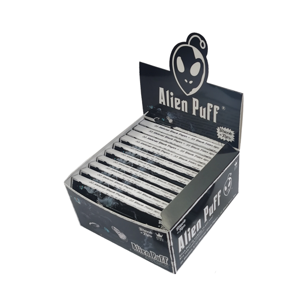 Alien Puff King-Size Black Papers with Tips – 24 Packs | The CBD Hut