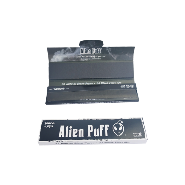 Alien Puff King-Size Black Papers with Tips | The CBD Hut