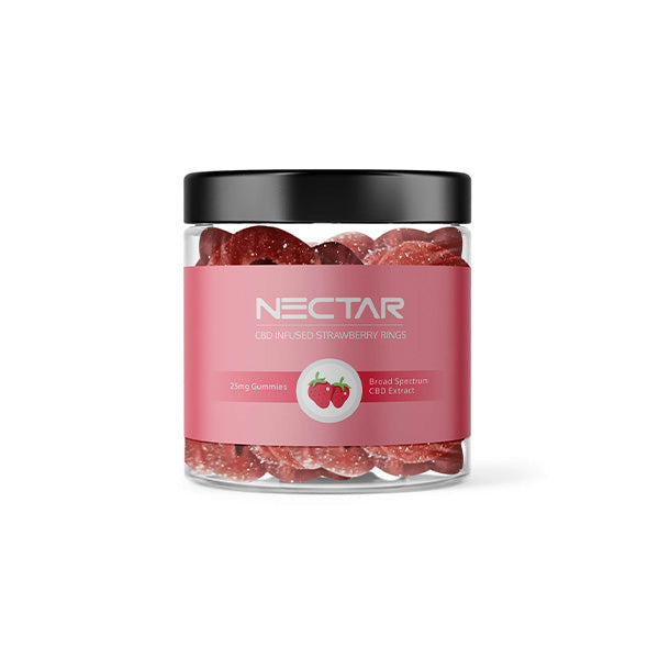 Nectar 500mg Broad Spectrum CBD Strawberry Rings Gummies - 20 Pieces | The CBD Hut