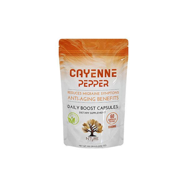 NTURE 1000mg Cayenne Pepper Capsules - 60 Caps | The CBD Hut