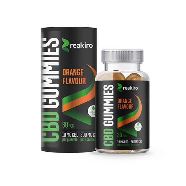 Reakiro 300mg Full Spectrum CBD Orange Vegan Gummies - 30 Pieces | The CBD Hut
