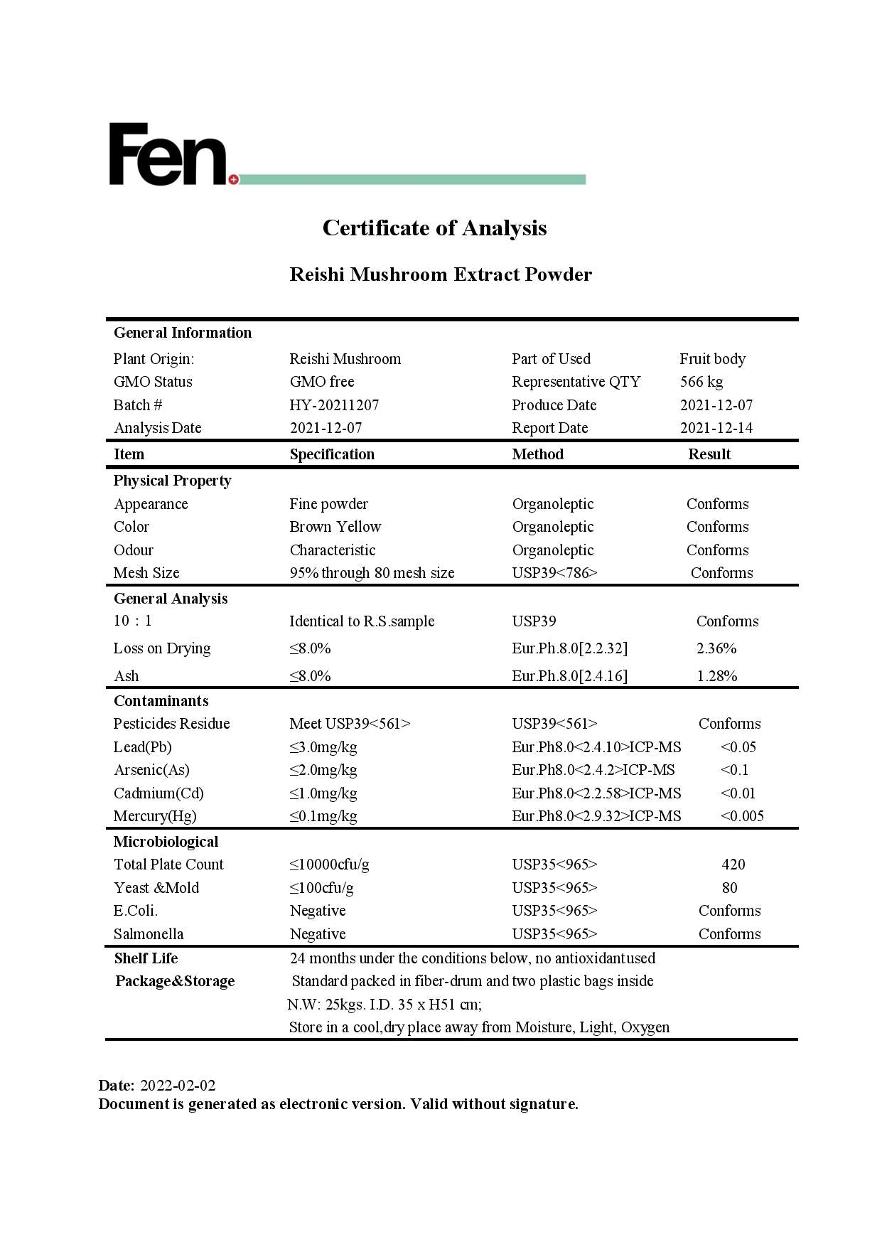 The Shroom Shop Reishi Mushroom 90000mg Powder - lab report | The CBD Hut