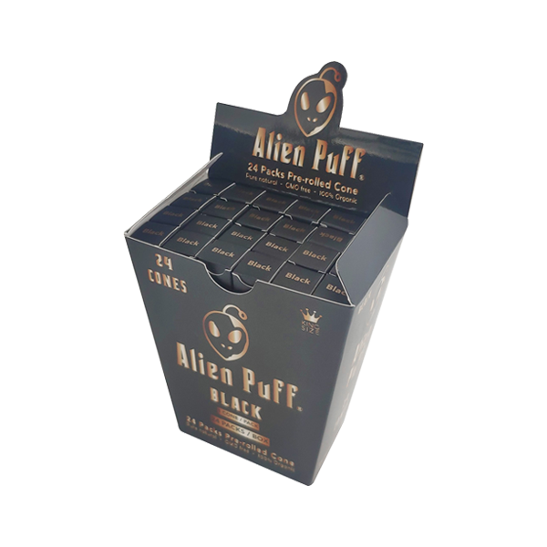 Alien Puff Black & Gold King Size Pre-Rolled Black Cones – 24 Packs | The CBD Hut
