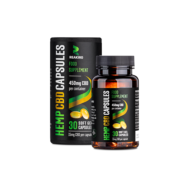 Reakiro 450mg Full Spectrum CBD Soft Gel Capsules - 30 Caps (BUY 1 GET 1 FREE) | The CBD Hut
