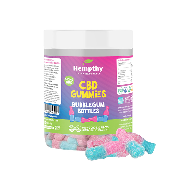 Hempthy 900mg CBD Bubblegum Bottles - 30 Pieces | The CBD Hut