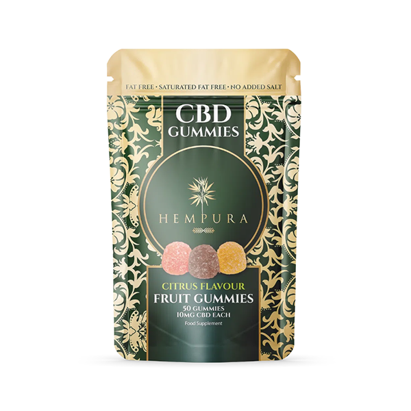 Hempura 500mg CBD Citrus Fruit Gummies - 50 Pieces | The CBD Hut