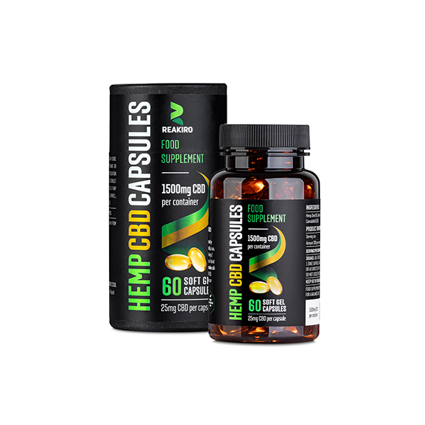 Reakiro 1500mg Full Spectrum CBD Soft Gel Capsules - 30 Caps (BUY 1 GET 1 FREE) | The CBD Hut