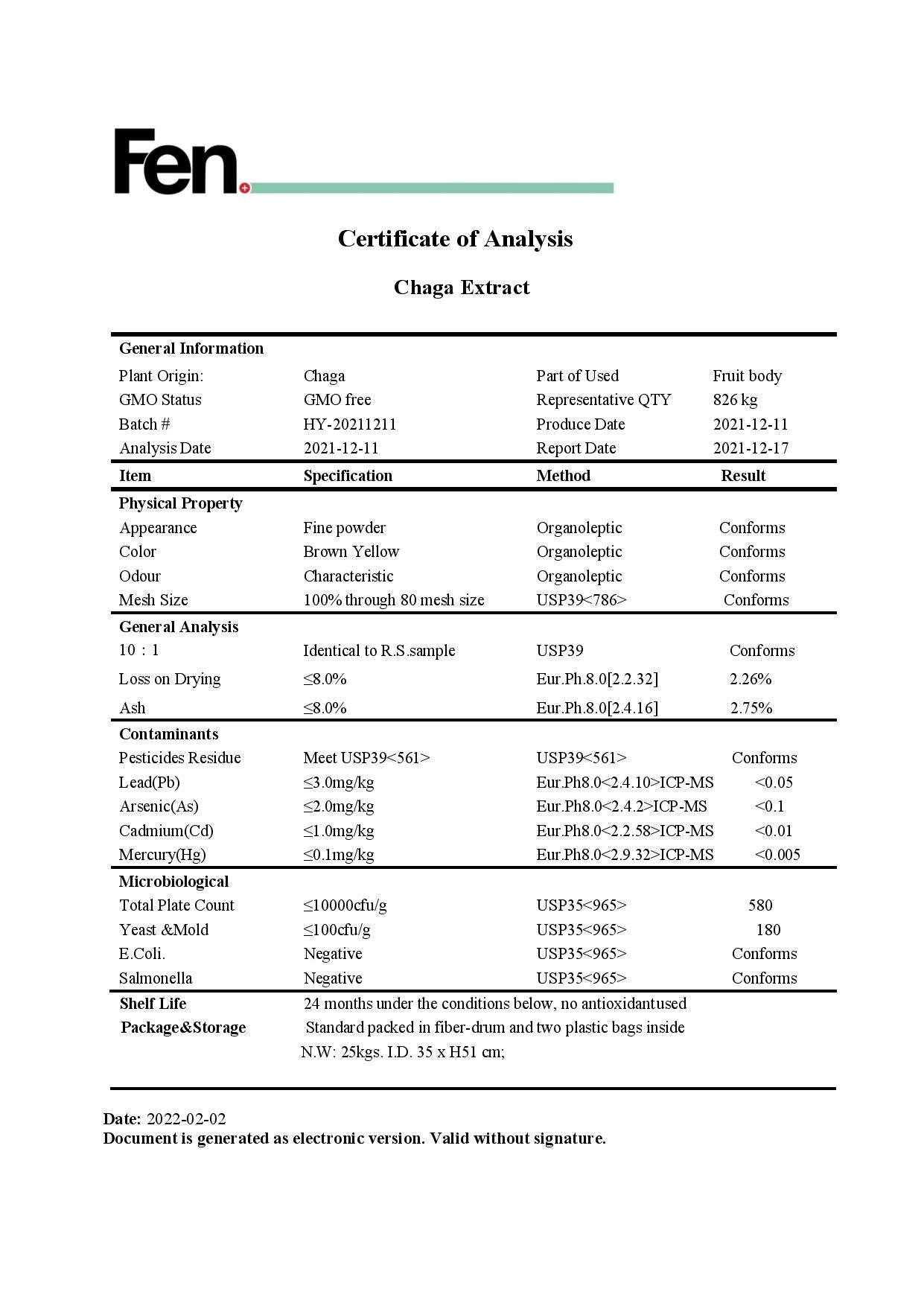 The Shroom Shop Chaga Mushroom 90000mg Powder - lab report | The CBD Hut