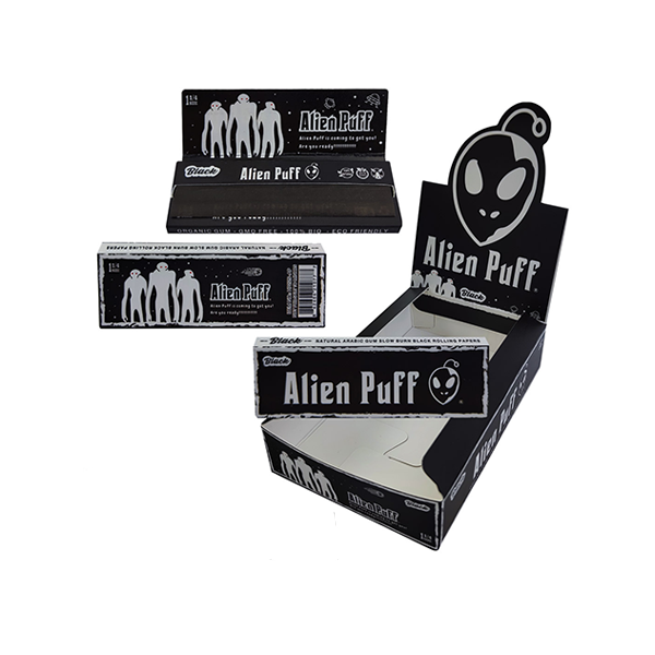 Alien Puff 1¼‑Size Black Rolling Papers – 25 Packs | The CBD Hut