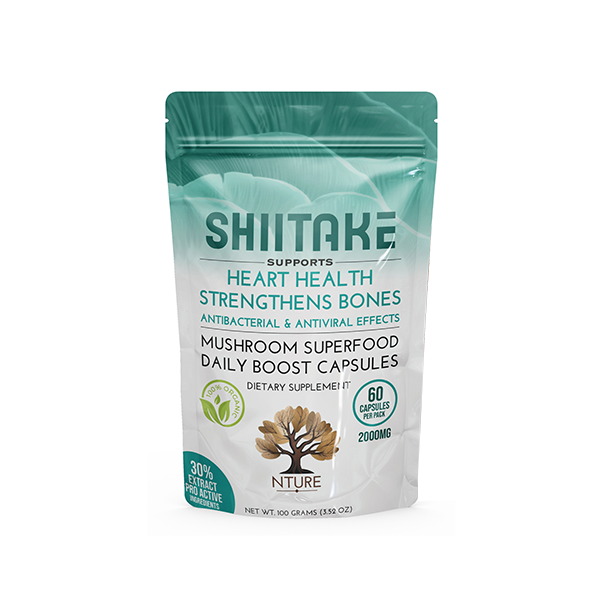 NTURE 2000mg Shiitake Mushroom Capsules  - 60 Caps | The CBD Hut