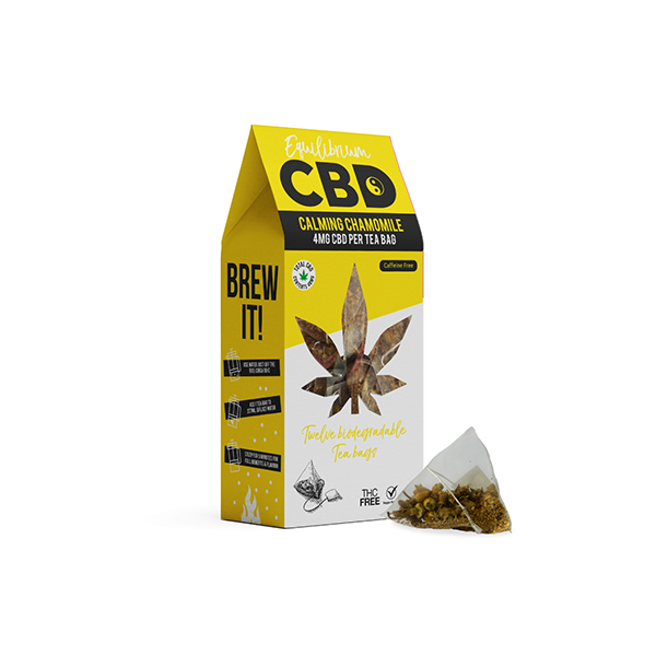 Equilibrium CBD 48mg Full Spectrum Chamomile Tea Bags  Box of 12 | The CBD Hut