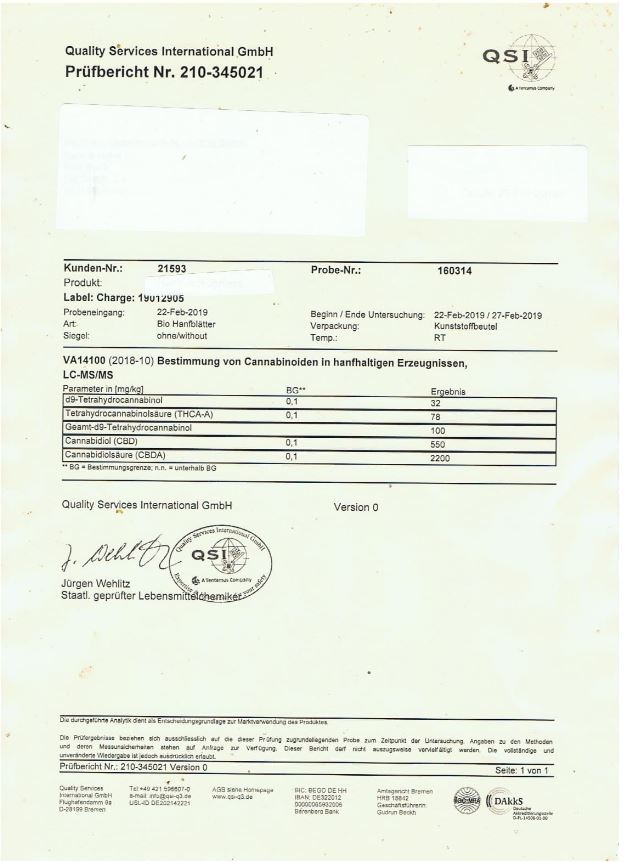 The Unusual Tea Company 3% CBD Hemp Tea - Strawberry Cream 40g- lab report | The CBD Hut