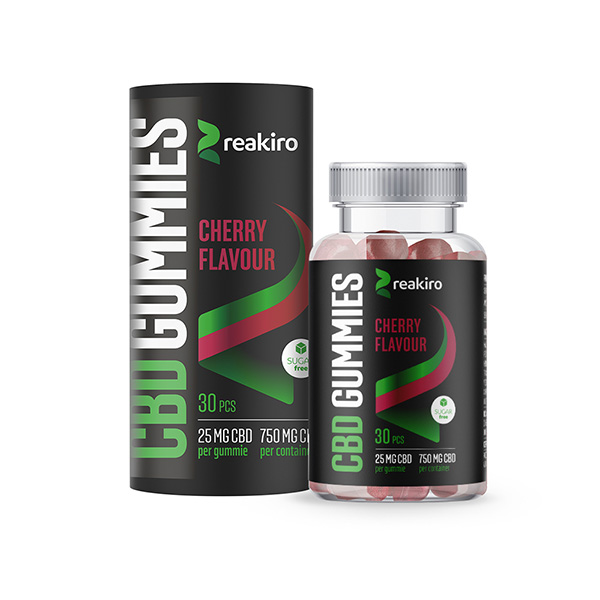 Reakiro 750mg Full Spectrum CBD Cherry Vegan Gummies - 30 Pieces | The CBD Hut