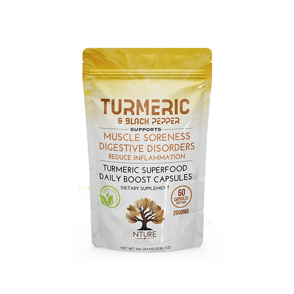 NTURE 2000mg Turmeric & Black Pepper Capsules - 60 Caps | The CBD Hut