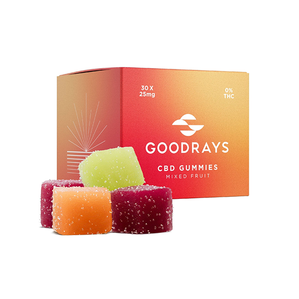 Goodrays 750mg CBD Mixed Fruit Gummies - 30 Pieces | The CBD Hut