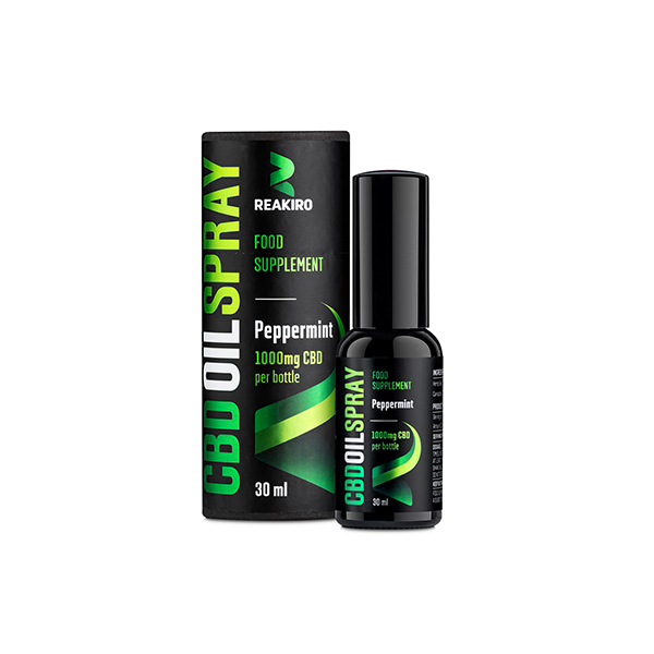 Reakiro 1000mg CBD Peppermint Flavour Spray 30ml (BUY 1 GET 1 FREE) | The CBD Hut